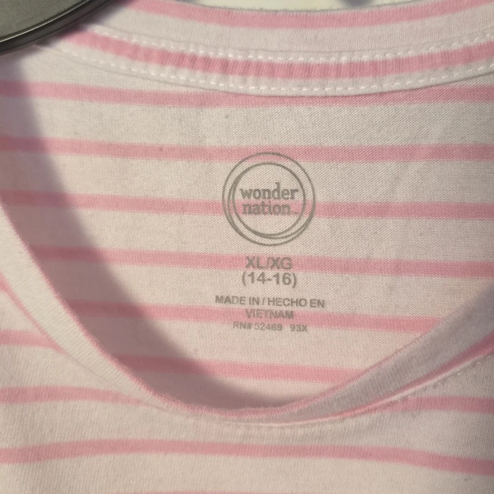 Wonder‎ Nation Pink Striped Tee with Color Change Fruit Accents